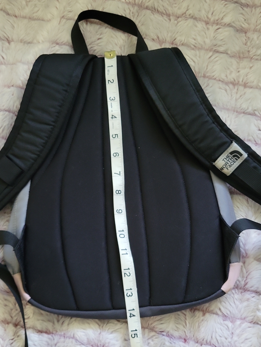 The North Face Pandora Backpack Pink Gray Black Daypack School Travel Hiking Y2K - Picture 13 of 15